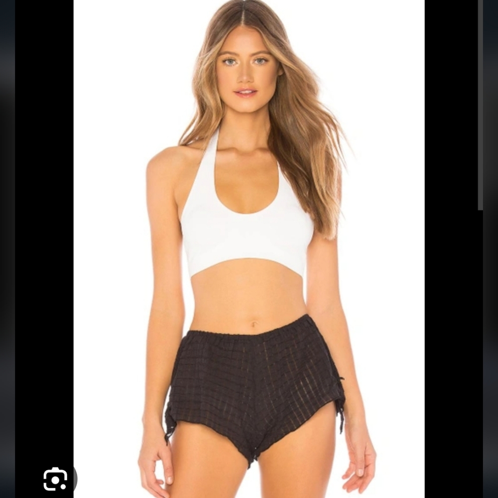 FREE PEOPLE M Amber Halter Neo Bralette White Size Medium